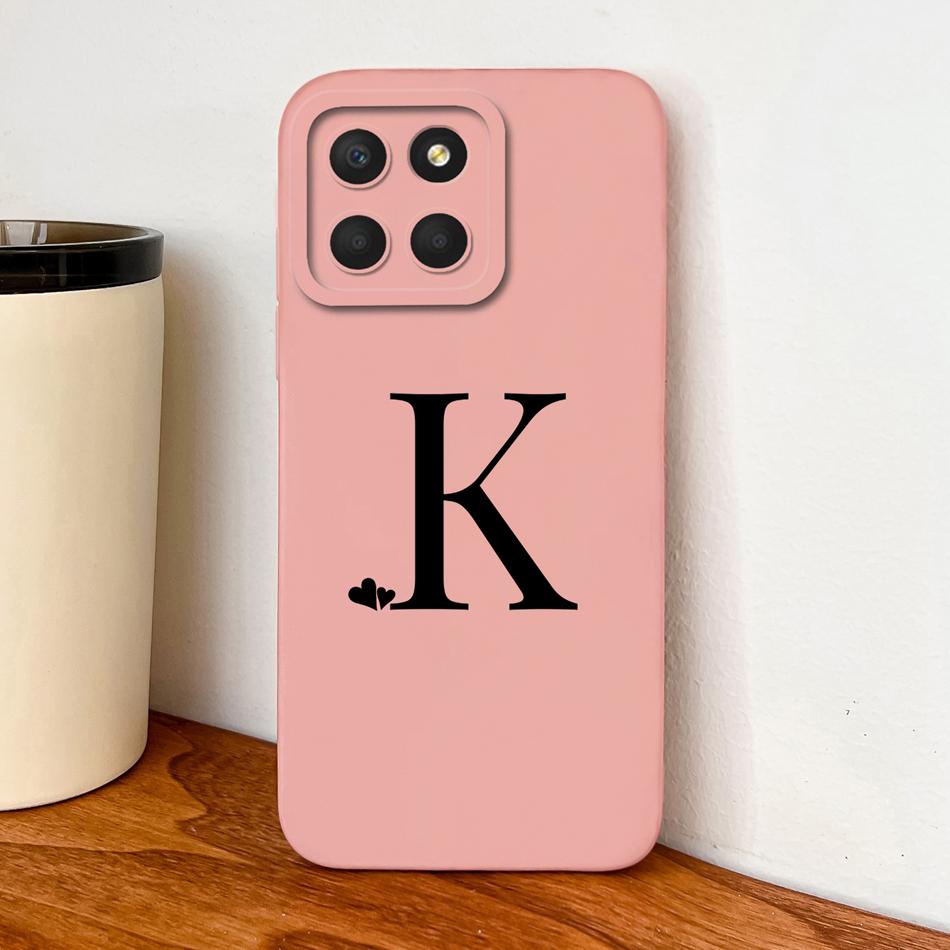 For Honor X8 X8A X8B X8C Case Simple Heart Letters Full Protection Phone Cases For Honor X 8 5G Soft Liquid Silicone Back Covers