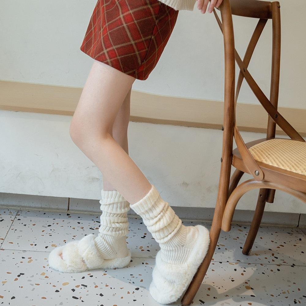 Women's Autumn and Winter Sock-like Stockings, Extended Thigh-high Knitted Socks, Thickened Snow Boots, Warm and Cold-proof Calf Socks