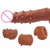 Men's Soft Rubber Exotic Condom Simulation Penis Crystal Set TPE Sex Toys Sex Product Long and Thick Penis Ring