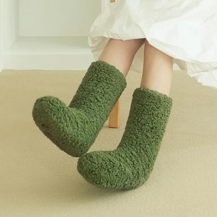 [Set of 3] Sheepskin Boot Socks, Sleep Socks, Non-compression Microfiber Leg Warmers, Gift for Maternity Care Centers