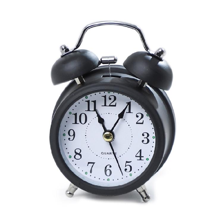 Retro Loud Alarm Clock Double Bell Night Light Children Room Bedroom Decoration