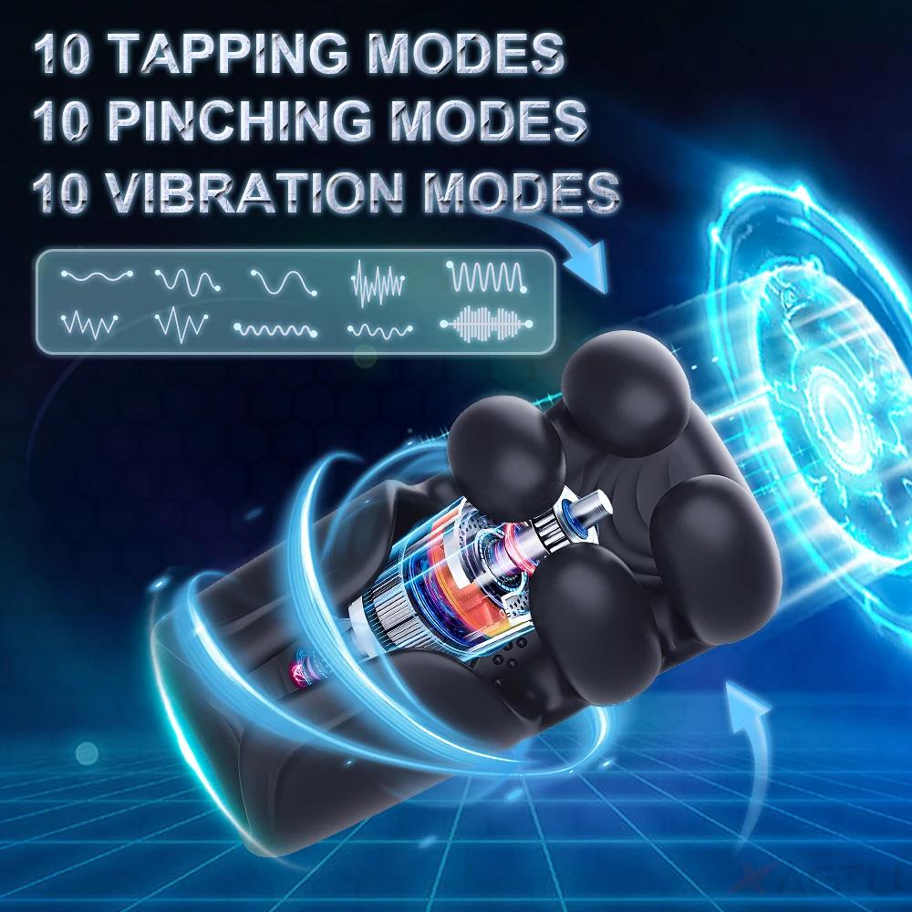 Masturbatore Esercitatore Stimolatore Glande Massaggiatore Allenatore Ritardo Picchiettare Pizzicare Vibrazione Stroker Pene Giocattoli Sessuali Per Uomini 18+