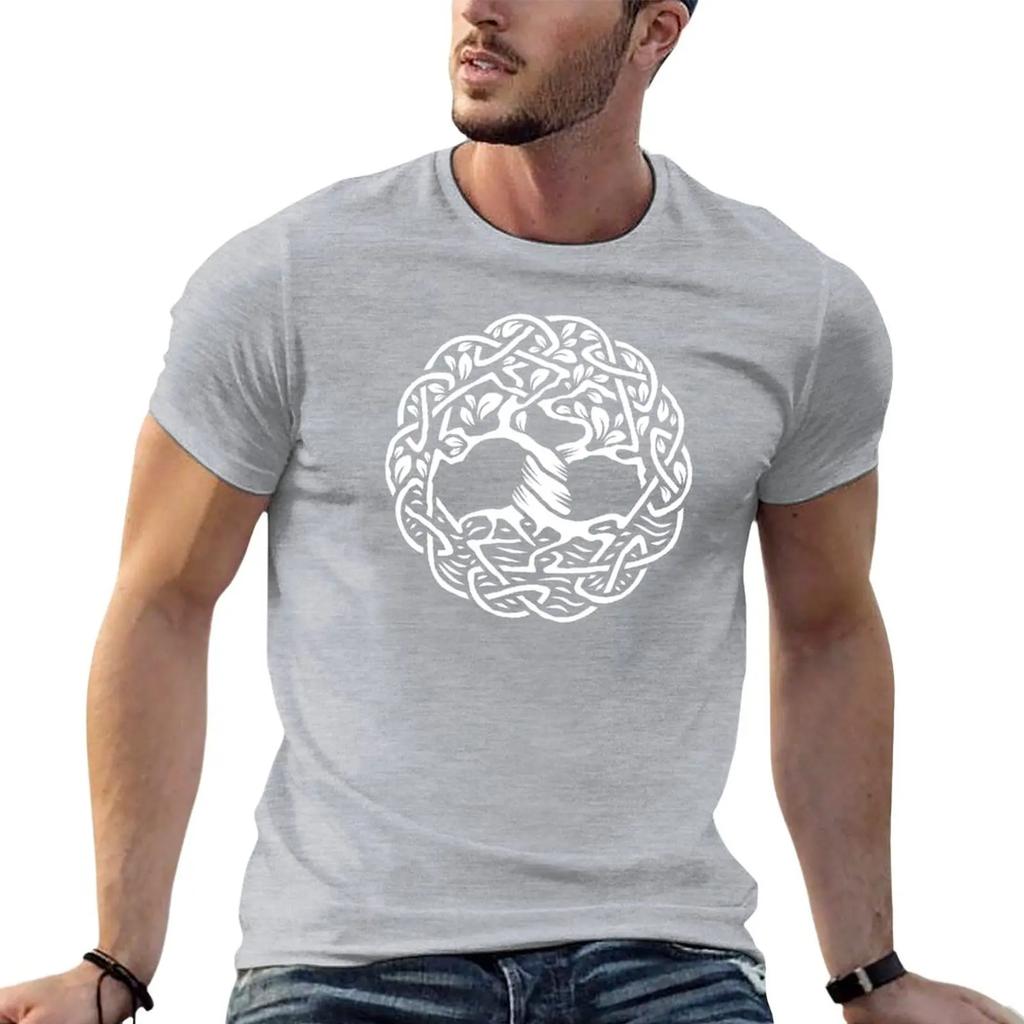 New Celtic Tree of Life TShirt Man Clothes Anime Tshirt Workout Shirts for Men Summer Fashion New Arrival Cotton Short Sleeve