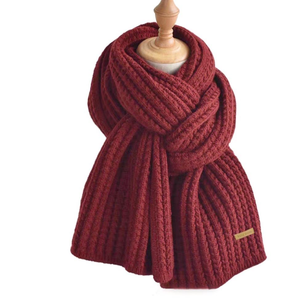 

Winter Warm Knitted Scarf Thickened Neckerchief Fashion Women Scarf Male and Female червоний