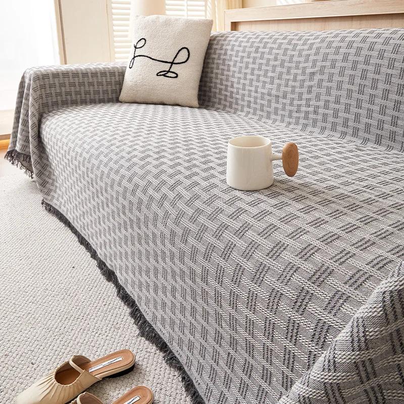 Sofa Handtuch Vollbezug Stoff Baumwolle Campingdecke Sofakissen Handtuch Vier Jahreszeiten Universal Vollständige Verpackung Sofabezug