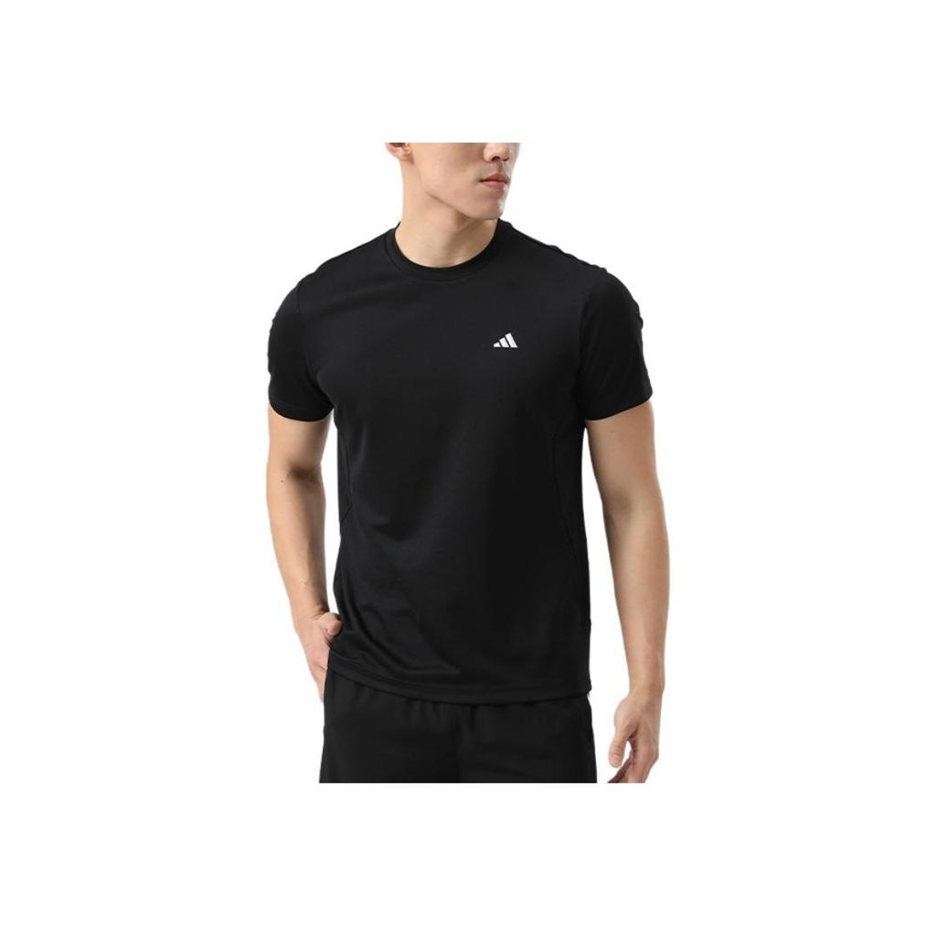 Adidas Classic Three Stripes Quick-Dry T-Shirt Breathable Casual Fashion Trend Sports Crew Neck Short Sleeve Men Tops Black KC3741