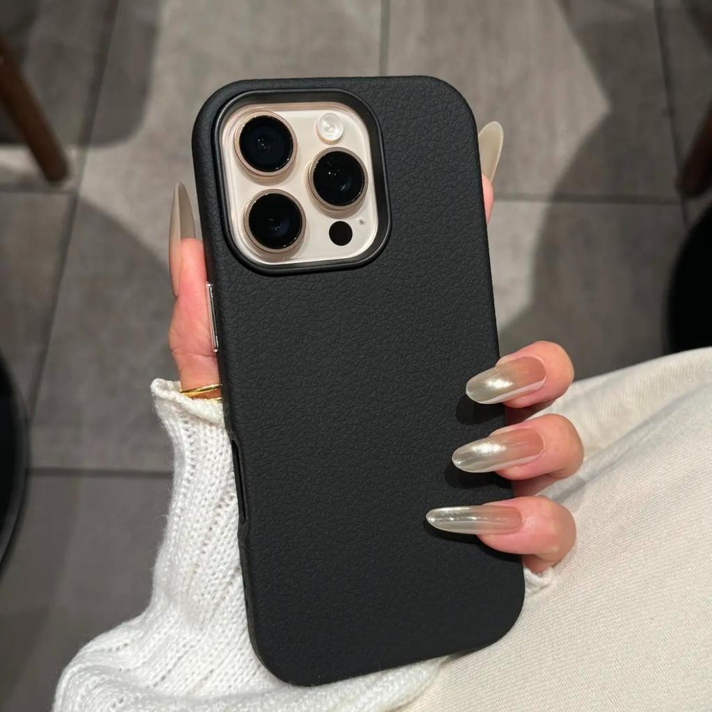 Luxury Candy Color Leather Matte Phone Case For iPhone 11 12 13 14 15 16 17 Pro Max Plus Air Shockproof Bumper Back Cases Cover