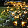 Solar Landscape Path Lights 8 LEDS Honey Bee Garden Decoration Outdoor Waterproof Solar Lights for Christmas Patio Pathway Yard