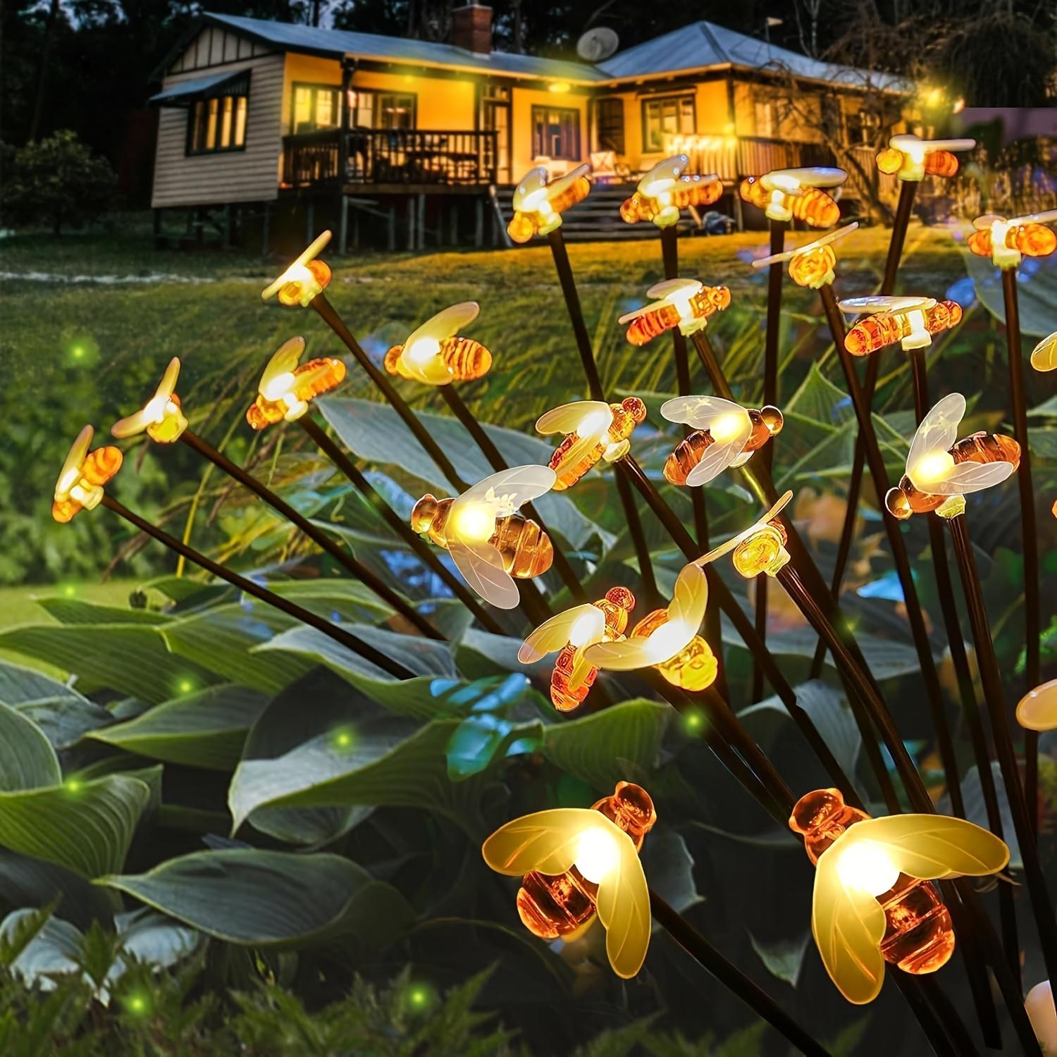 

Solar Landscape Path Lights 8 LEDS Honey Bee Garden Decoration Outdoor Waterproof Solar Lights for Christmas Patio Pathway Yard 1pcs