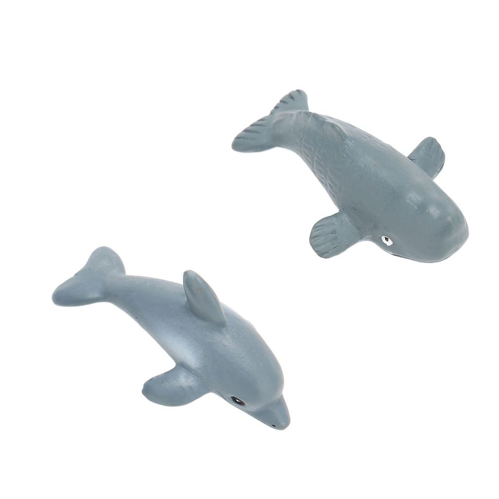 2PCS Whale Ornament Cute Whale Look Modern Style Whale Figurine Resin Ornament for Home Decoration Mini Garden Cake