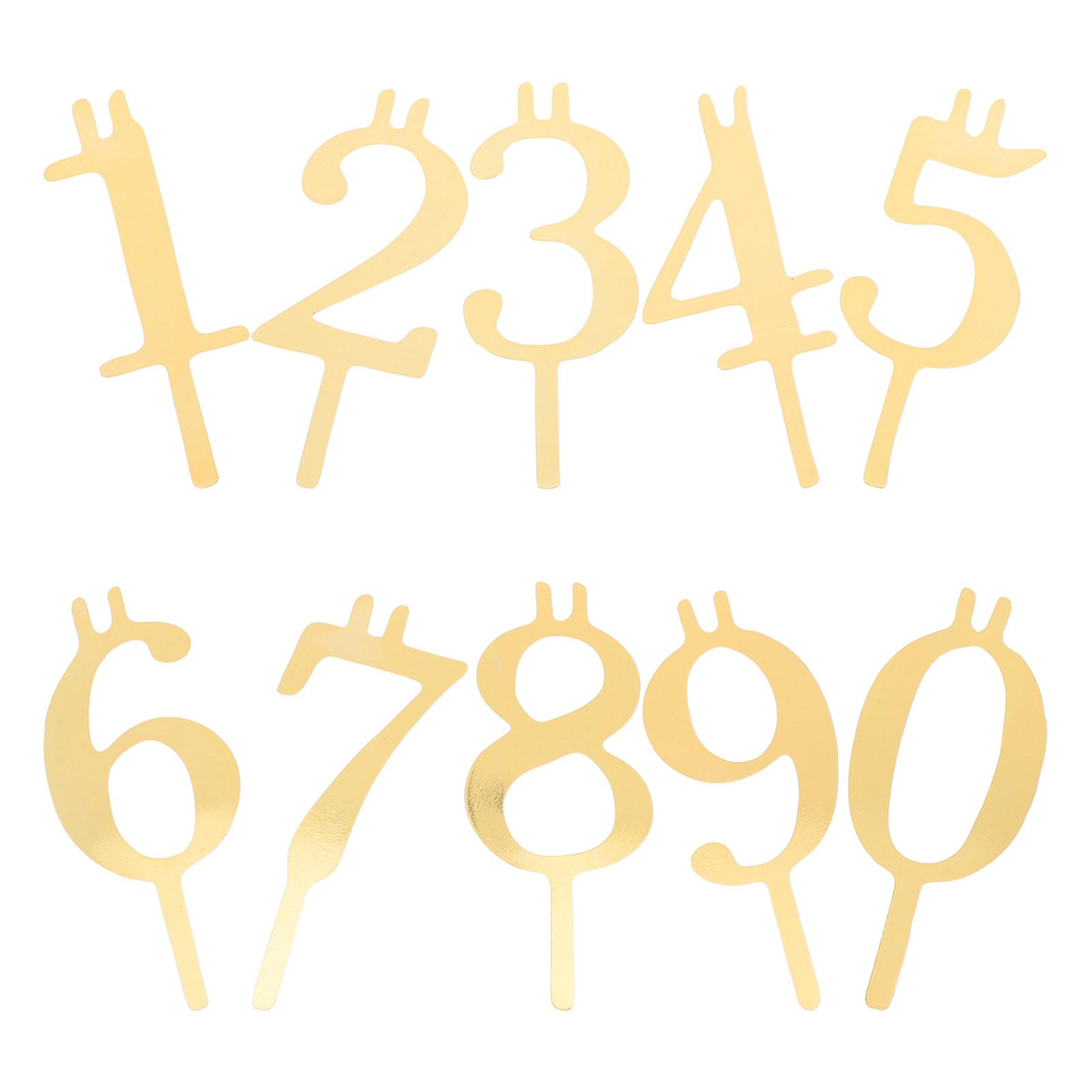 

10Pcs Number Birthday Holder Set Stainless Steel Reusable Metal Cake Topper Party Decoration Milestone Anniversary