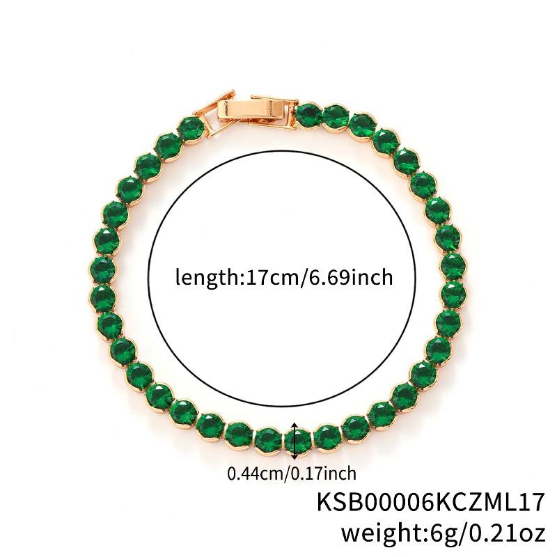 Mary Kashi Fashion Jewelry - Multi-sku Crystal Bracelet, Electroplated Aaa Cubic Zirconia Bracelet, Diamond-accented 4mm