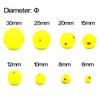 MNFT 20Pcs Fishing Floats Balls, Ultra-Light EPS Foam Buoyancy Ball Yellow Fishing Float Bait  Accessories