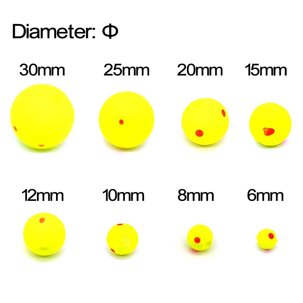 MNFT 20Pcs Fishing Floats Balls, Ultra-Light EPS Foam Buoyancy Ball Yellow Fishing Float Bait  Accessories