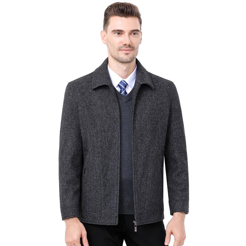2025 Autumn/Winter Men's Casual Plaid Wool Jacket