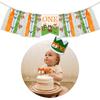 Woodland Animal 1st Birthday Decoration,Woodland Creatures High Chair Banner Baby First Birthday Crown Fox ONE Cake Toppers for Wild One Birthday