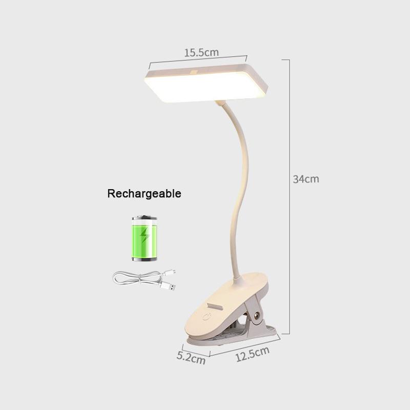 LED Table Light Tri- Level Adjustable Light Office Lights Dormitory Bedroom Learning Eye Protection Foldable Clip Desktop Lamp
