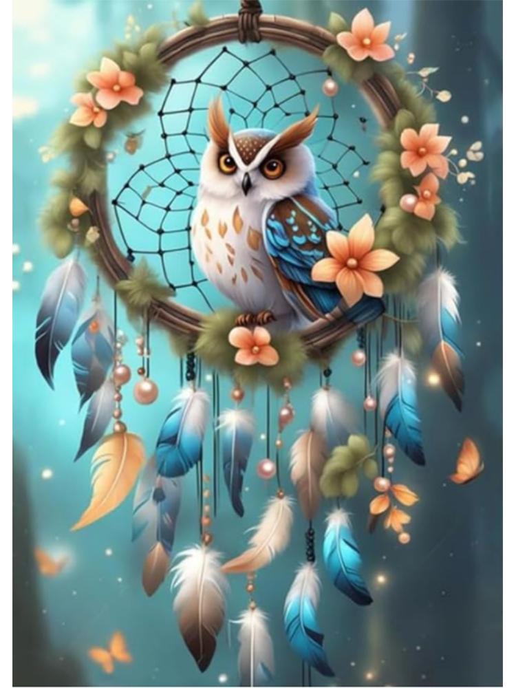 Animal 5D Diamond Painting Shark King Ocean Inlaid with Diamond Owl Animal DIY Embroidery Colorful Painting Home Decoration