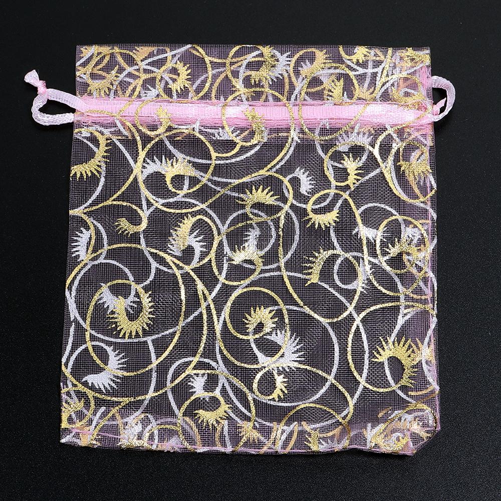 10pcs Drawstring Organza Bags Colorful Jewelry Packaging Bags For Wedding Party Birthday Christmas Gifts Candy Pouches Wholesale