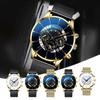 Luxusní pánské hodinky s kalendářem Business Calendar Stainless Steel Mesh Belt Quartz Watch