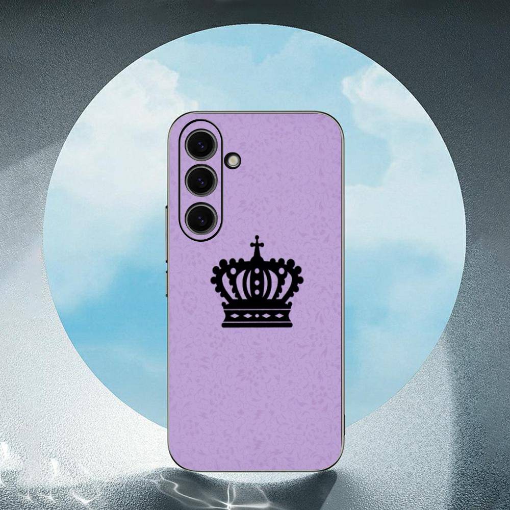 Crown For Samsung Galaxy S25 S24 S23 Ultra S22 S21 Plus S20 Black Soft Silicone Protective Case