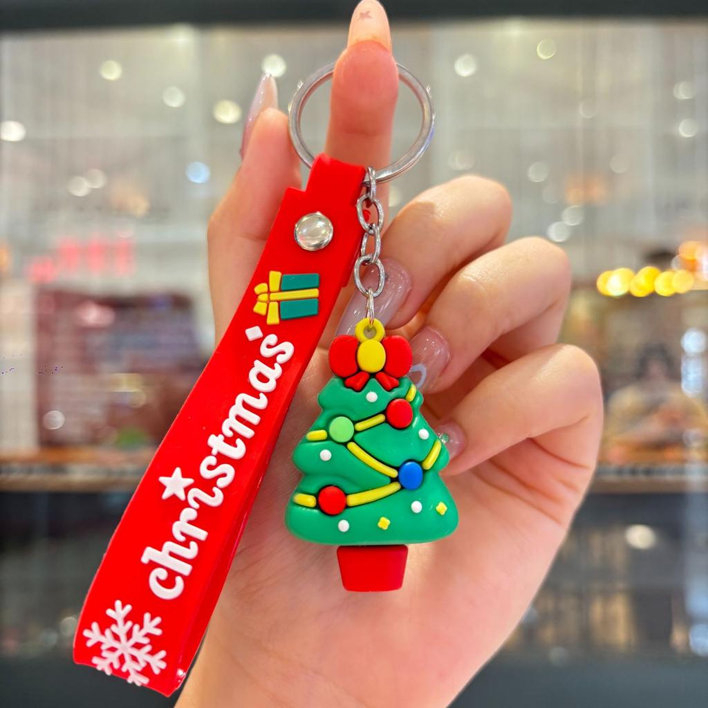New Christmas Cartoon Keychain Bag Pendant Exquisite Santa Claus Car Keychain Small Gift