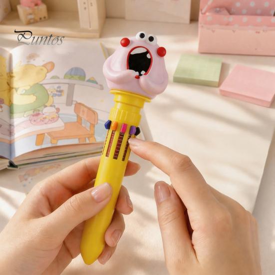 Gift Pens for Girls And Boys 10 in 1 Cartoon Ballpoint Pen, Multicolor Press Retractable Pens, Back to School Supplies Kids Smooth Writing Stationery