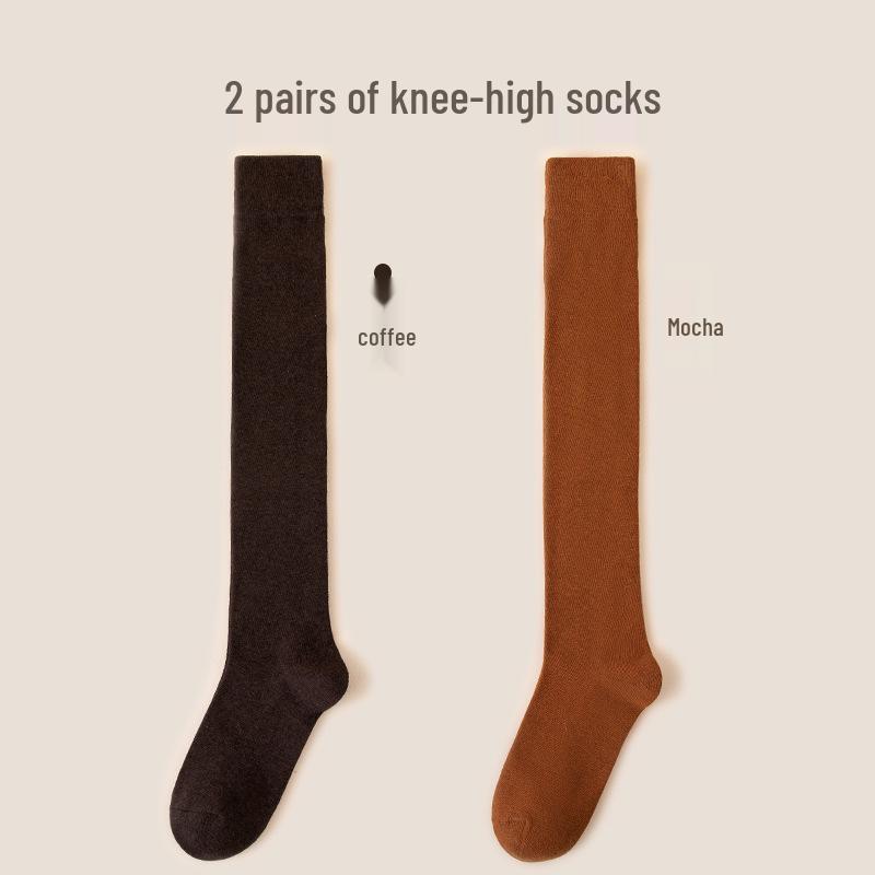 Women's Premium Cotton Mid-Calf & Thigh-High Socks: Versatile for All Seasons, Black