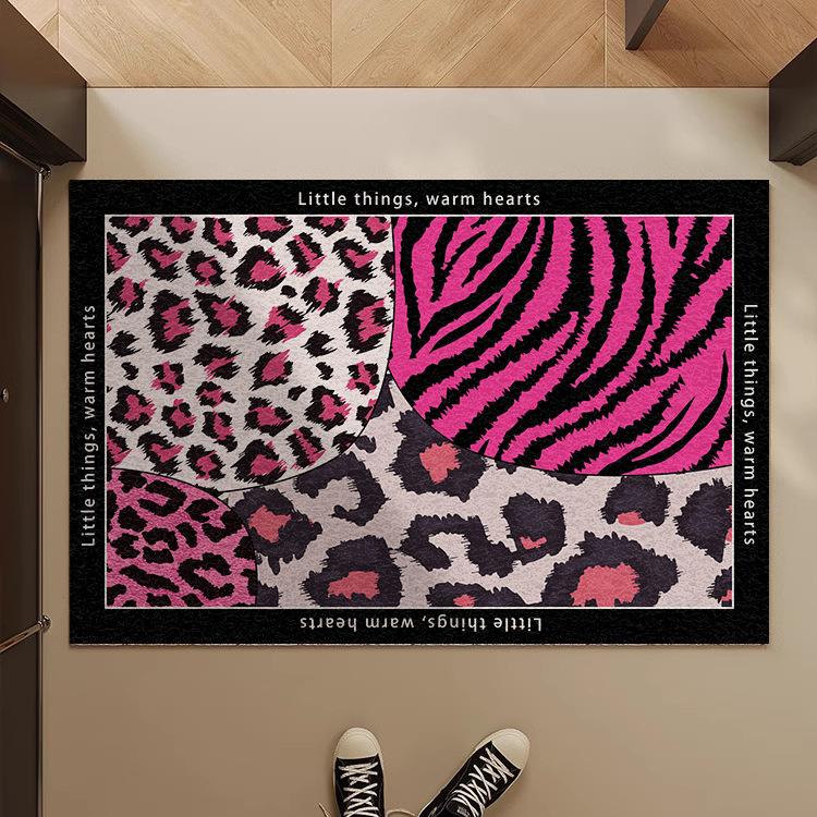 Vintage Tierprint Patchwork Teppich Leopard Zebra Muster Teppich Willkommensmatte Fußmatte für Eingangsbereich Heimdekoration Luxus Stil