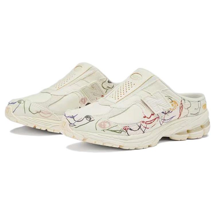 Bryant Giles x New Balance 2002R Mule Topánka umelcov Unisex Tenisky Biela Béžová Moonbeam M2002RM1