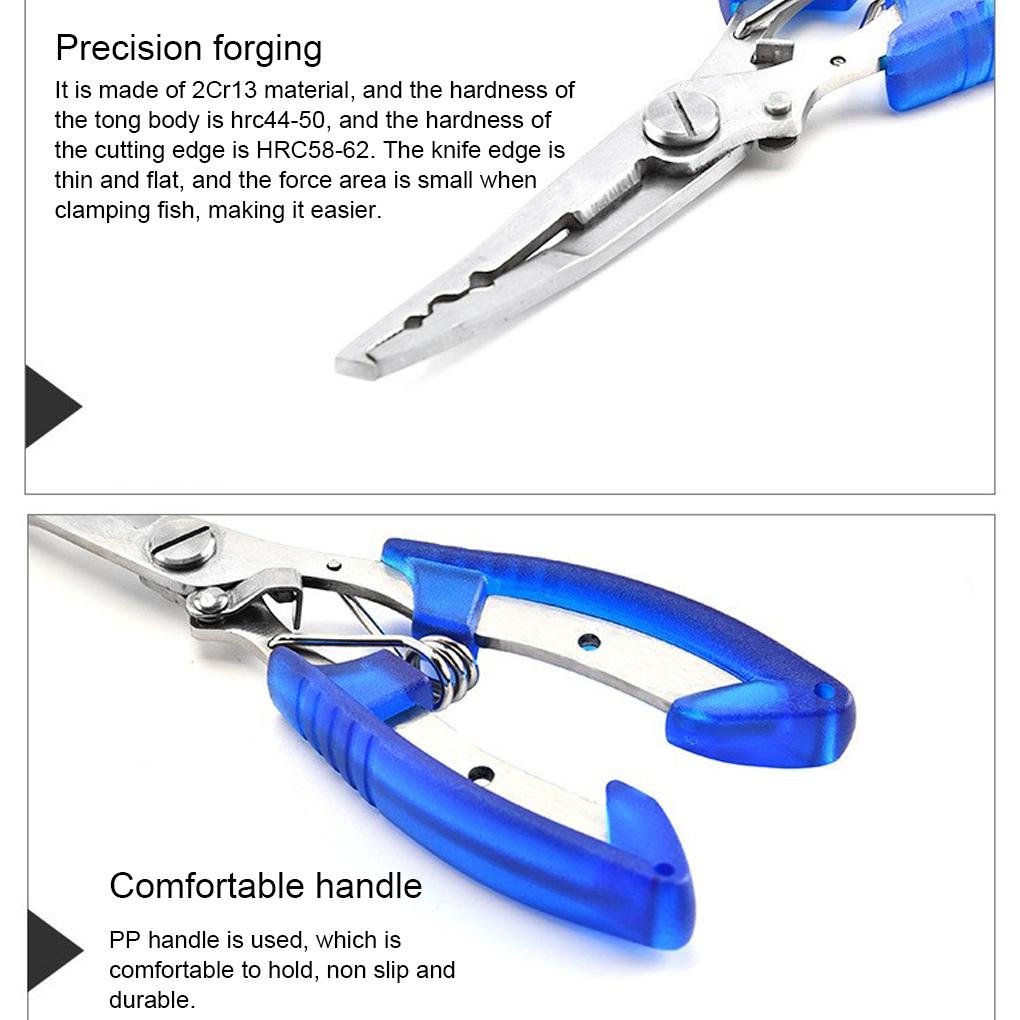 Fishing Pliers Stainless Steel Anti-skid Plastic Handle Fish Hook Remover Scissor Tackle Equipment Tools Supplies