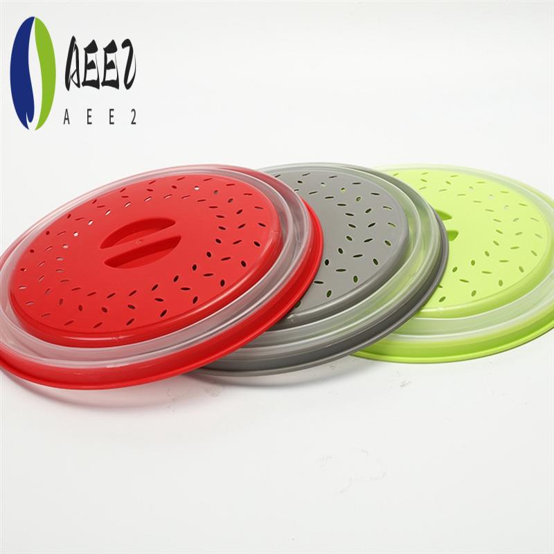 

AEE2-2-In-1 Foldable Microwave Splash Guard And Vegetable Washing Strainer The Ultimate Space-Saving Kitchen Essential