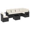 VidaXL Garden Lounge Set with Cushions 7 Pcs, Patio Sofas, Patio Furniture Set, Outdoor Furniture, Black 3252573
