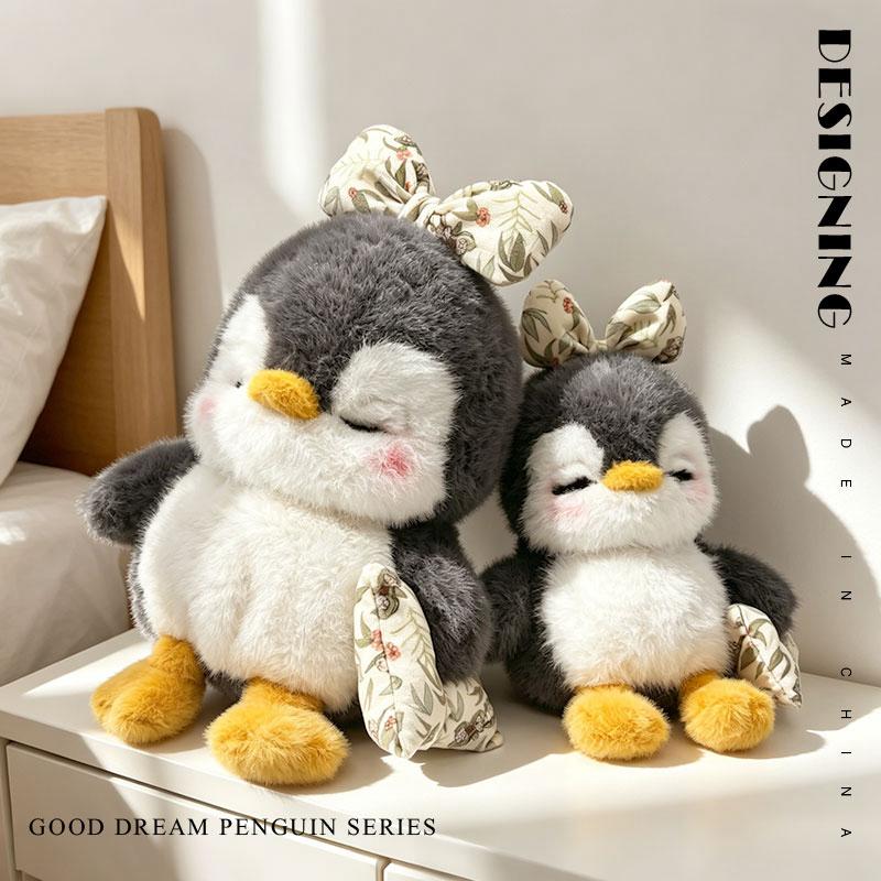 Cute Couple Doze Penguin Plush Pillow Stuffed Toy Soft Fluffy Cartoon Animal Home Decor Kids Birthday Gift
