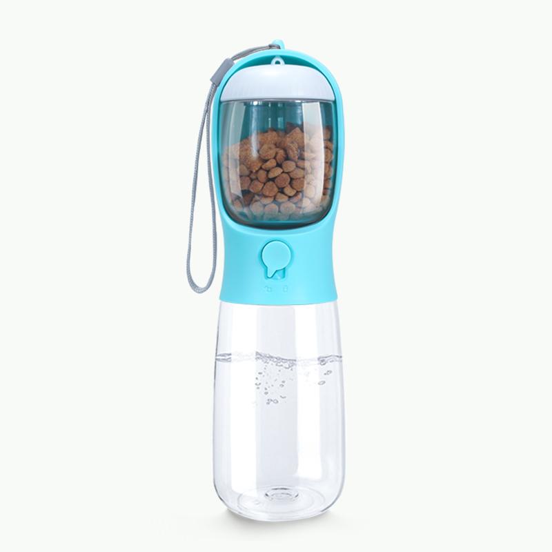 Food Grade Material 2 In 1 Portable Pet Dog Water and Food Bottle for Walking Feeder for Dogs Drinking Bottle