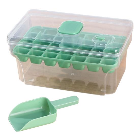 Ice Cube Mold with Lid Bin Ice Cube Trays and Ice Shovel for Freeze with Ice Shovel Whiskey Cocktail Coffee