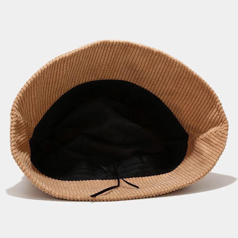 New Korean Joker Corduroy Women Bucket Hat Fashion Shading Couple Outdoor Panama Hats Unisex Travel Sunshade Fisherman Cap