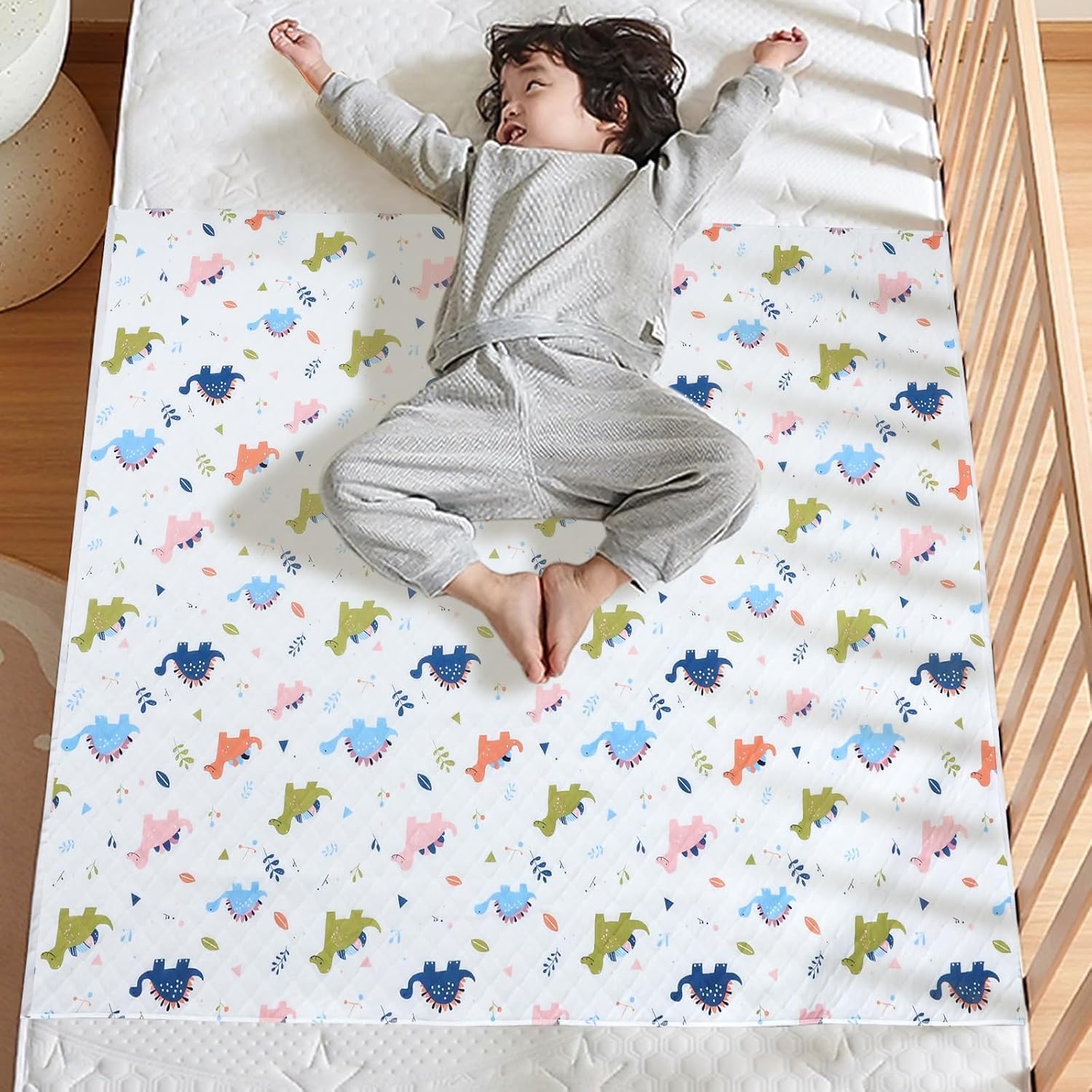 

MooMoo Baby Водонепроницаемая детская пеленка для смены подгузников, многоразовая простыня от энуреза для детей и взрослых, 100% хлопок, коврик, впитывающая, быстросохнущая,