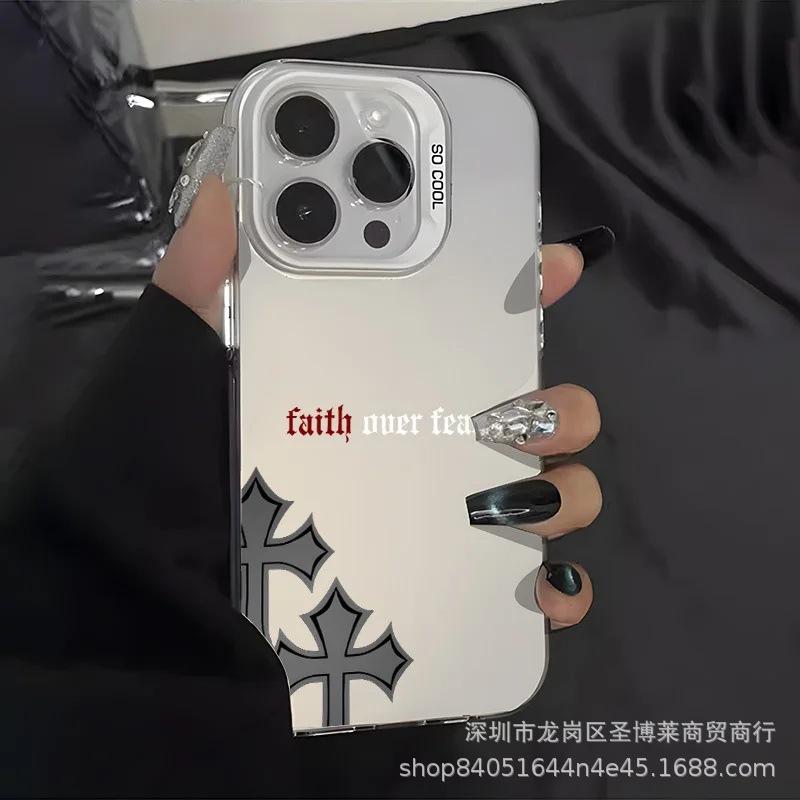 Simple English Suitable for Apple 15 Color Silver iPhone14promax Creative 13/11 Frosted 16 Protective Case 17