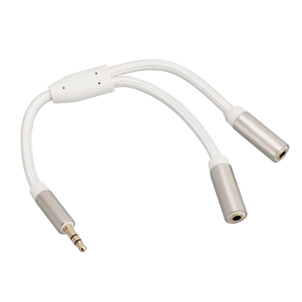 3.5mm 1 Male to 2 Female Headphone Splitter 20cm/7.87in Dual Output Aux Cord for Phone