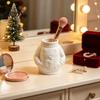 Cute Festive Gift for Women 3D Printed Sweater Pen Holder, Creative Desk Organizer with Elk Snowflake Relief Home Durable Holder Office School