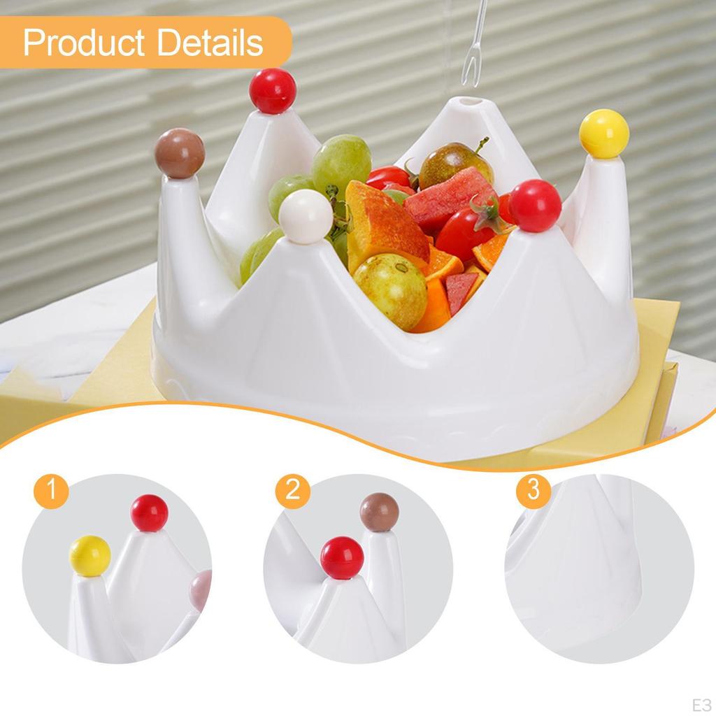 Crown Fruit Plate Candy Serving Photo Props Tray Decoration for Dining Room Table