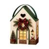Paper Party Favor Bags Christmas Wonderland Cottage Gift Box, House Shaped Treat Boxes, Holiday Festive Snack Storage Boxes Holder with Handle