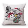 Decorazione di Natale Pupazzo di Neve Orso Carino Arte di Natale Cuscino da Divano Accogliente Federa Quadrata Cotone Lino Copricuscino per Sedile Auto