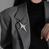 Creative Personality Cross Star Brooch for Women Ins Fashion Personality Versatile Pin Anti-exposure Buckle Suit Accessories
