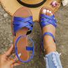Fashion Shoes for Women 2025 New Summer Women Flat Bottom Sandals Roman Strap Non Slip Rubber Soles Fashion Ladies Daily Sandals Women