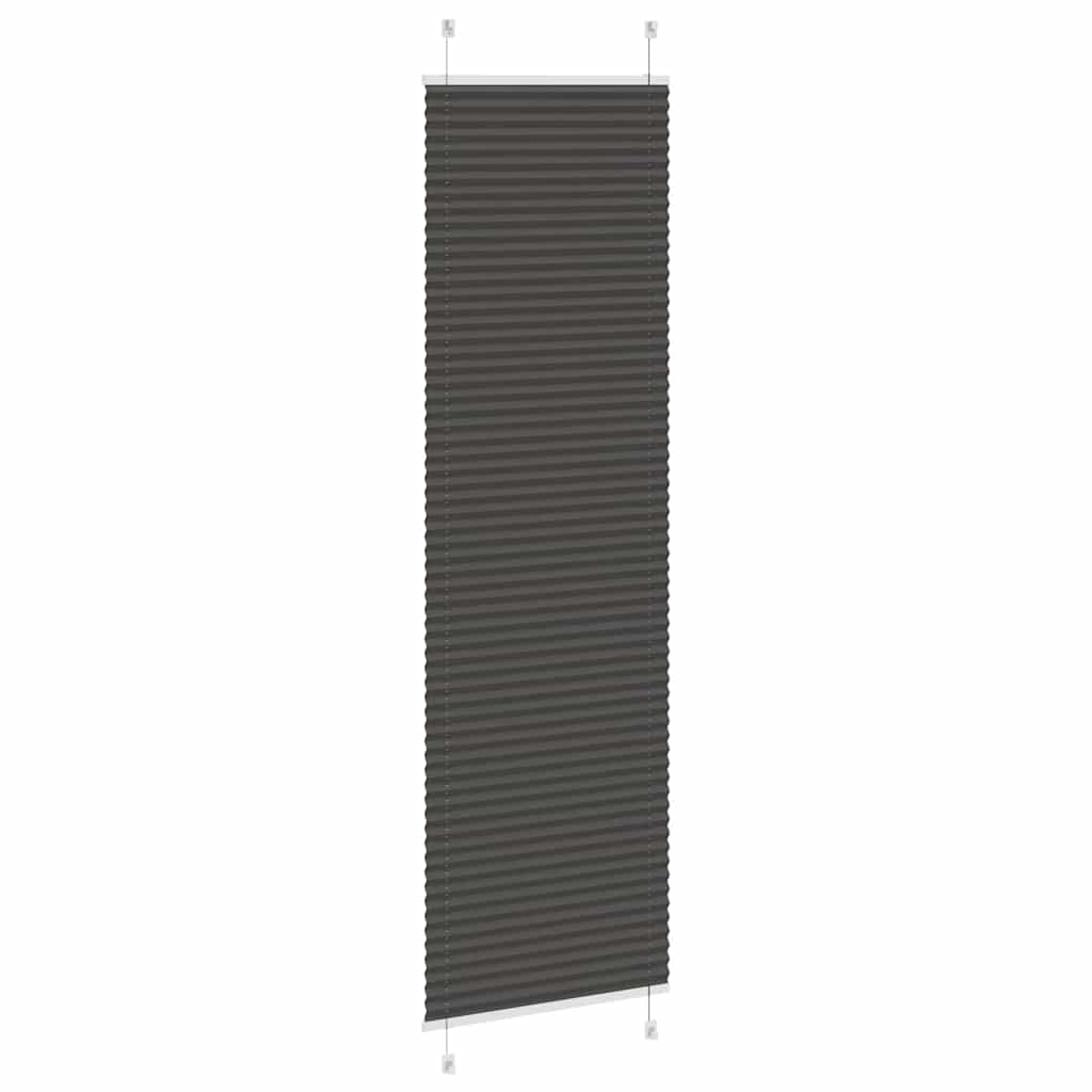 Roleta Plisowana Czarna 65X200 Cm Szerokość Tkaniny 64,4Cm