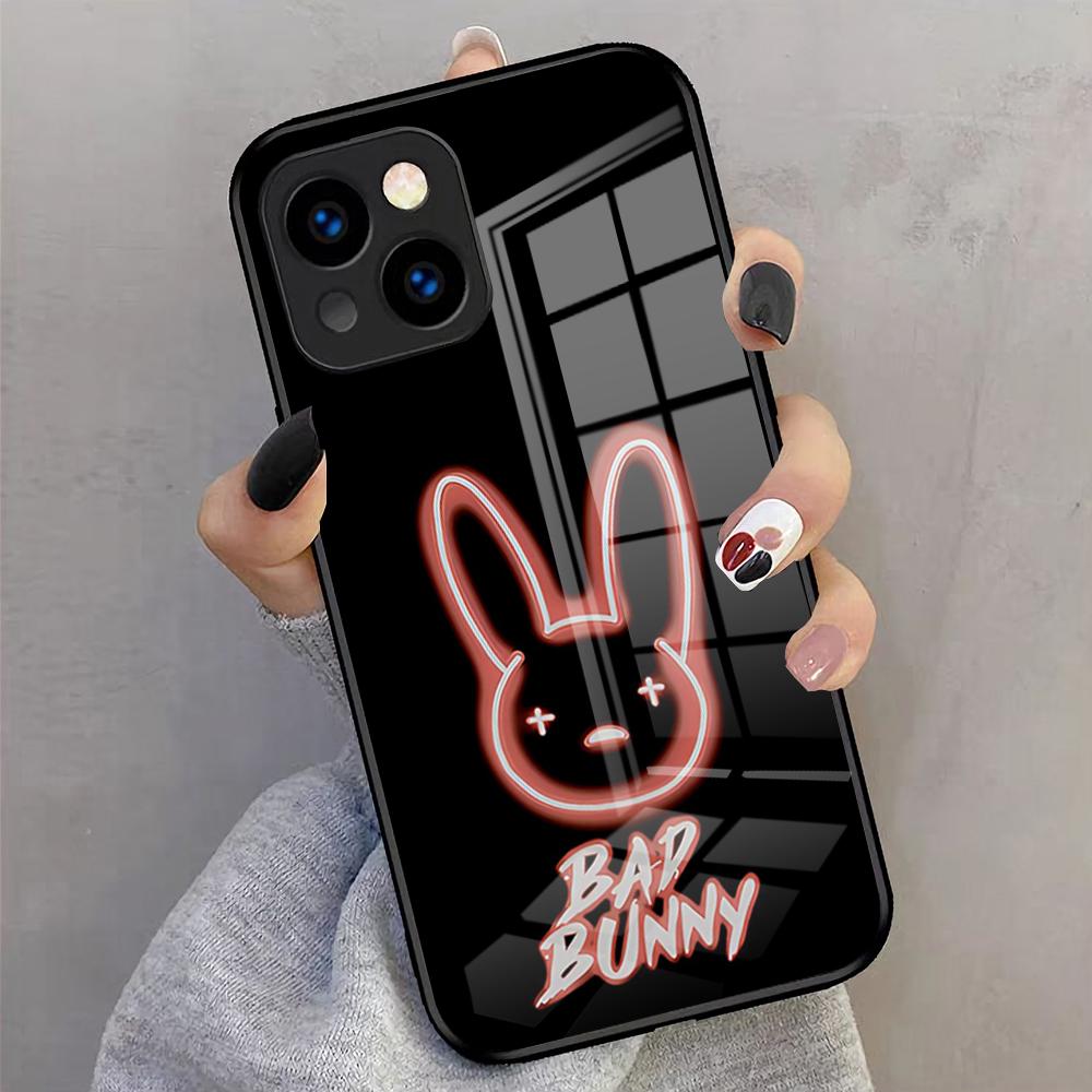 B-Bad B-Bunny Phone Case For IPhone 17 Pro Max 16 15 14 Pro Max 13 11 X Xs Xr 8 7Plus Glass Cover