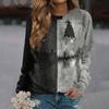 Women's Long Sleeve Crewneck Sweatshirt with Halloween Print for Casual Comfort
