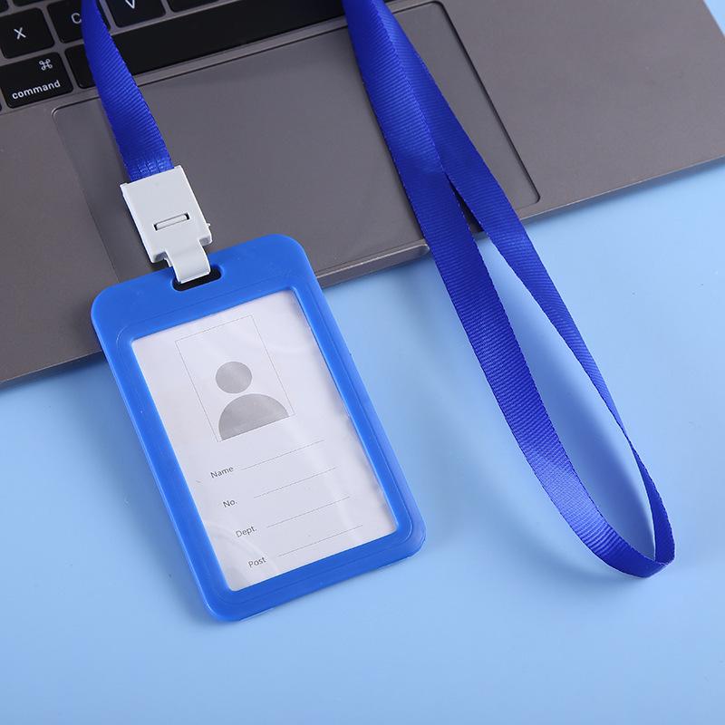 5/10PCS Card Holder Colorful Employee Plastic Card Cover Lanyard Work Business ID Badge Holder Name Tag Bags Case